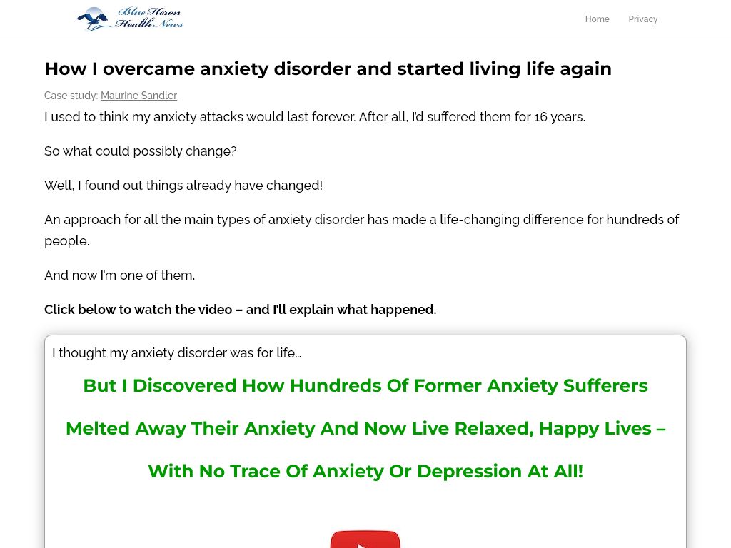 ANXIETY DISORDER REVIEW – RESULTS THAT FELT GENUINE