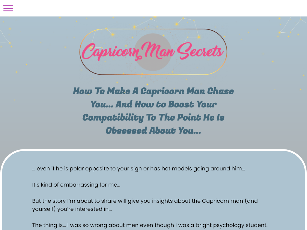 CAPRICORN MAN SECRETS REVIEW | THE BEST KEPT SECRET REVEALED