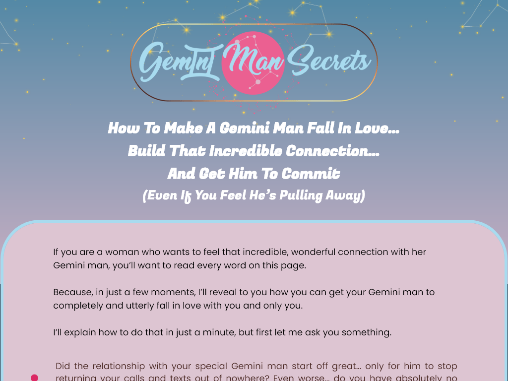 GEMINI MAN SECRETS REVIEW | WHY IT BEAT THE COMPETITORS