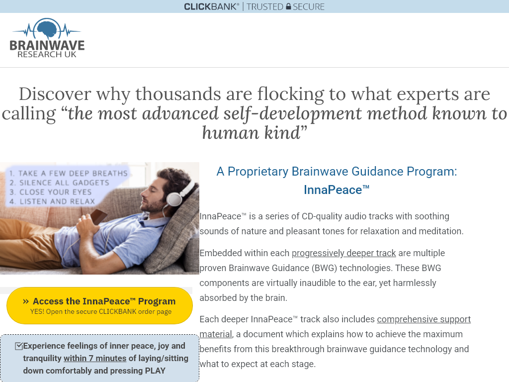 INNAPEACE MEDITATION PROGRAM REVIEW – THE TURNING POINT IN USAGE