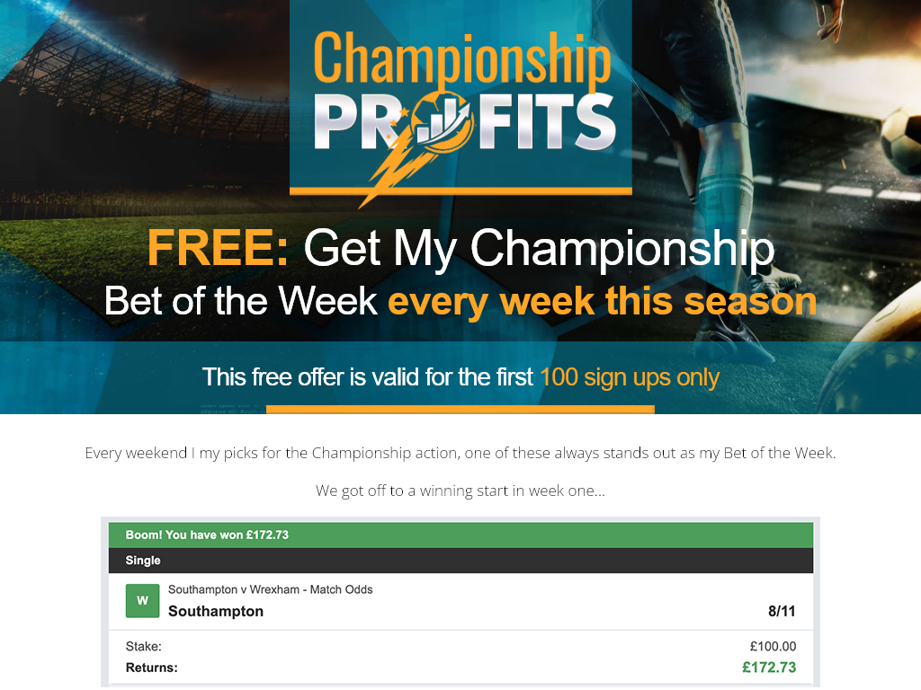 CHAMPIONSHIP PROFITS REVIEW : I WAS SKEPTICAL UNTIL DAY 7