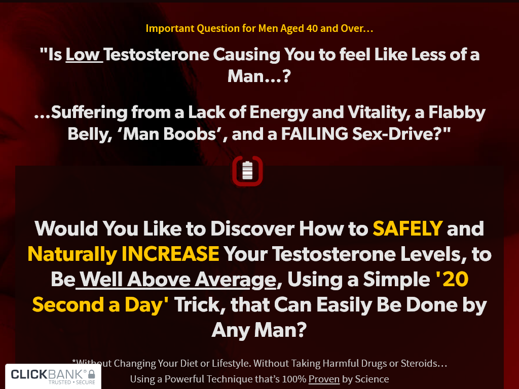 THE 20 SECOND TESTOSTERONE TRICK REVIEW – MY HONEST CONFESSION VIDEO