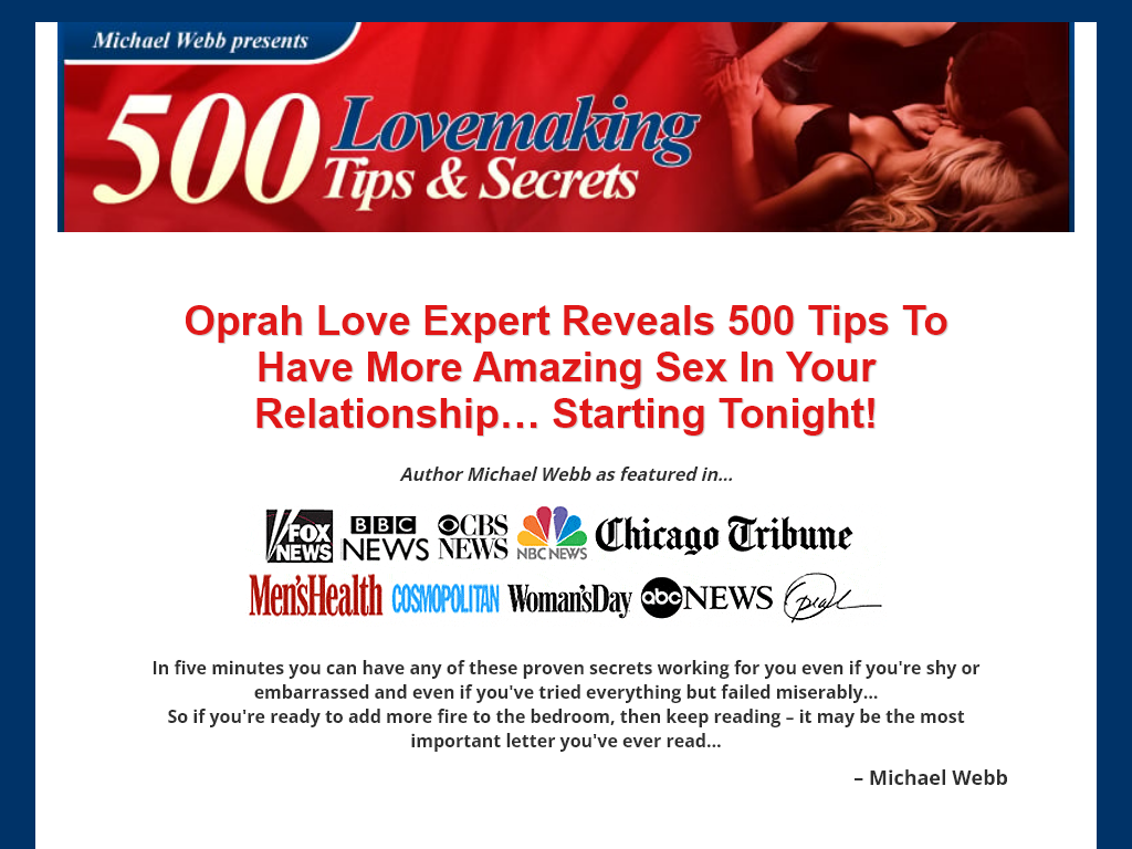 500 LOVEMAKING TIPS & SEX SECRETS REVIEW – THE ULTIMATE STRESS TEST!